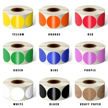 500 pces/rolo chroma etiqueta código de cor ponto etiquetas adesivos 1 Polegada vermelho, verde, branco, amarelo, azul, rosa, preto, artigos de papelaria adesivos