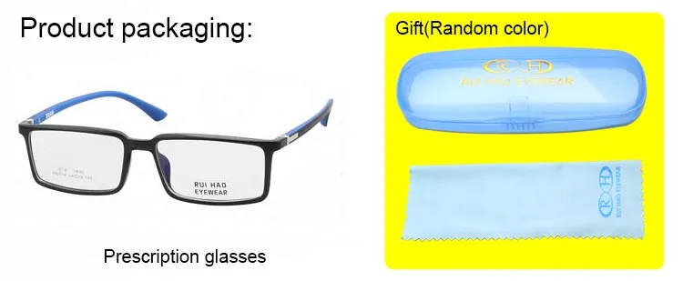 Passen Sie verschreibungspflichtige Brillen TR90 Rechteckiger Brillenrahmen Unisex-Harzlinsen Rui Hao Brillen M6319 an – Detail 5