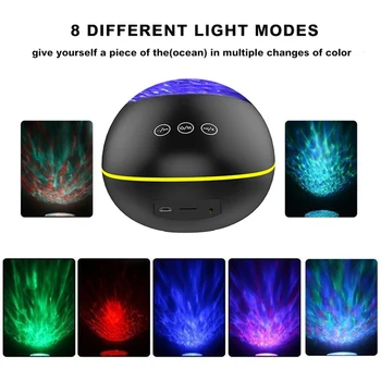 

7 Modes Bluetooth Speaker Night with Remote for Kids Adults Bedroom Dec Christmas Gift Ocean Water Ripple LED Projector Light