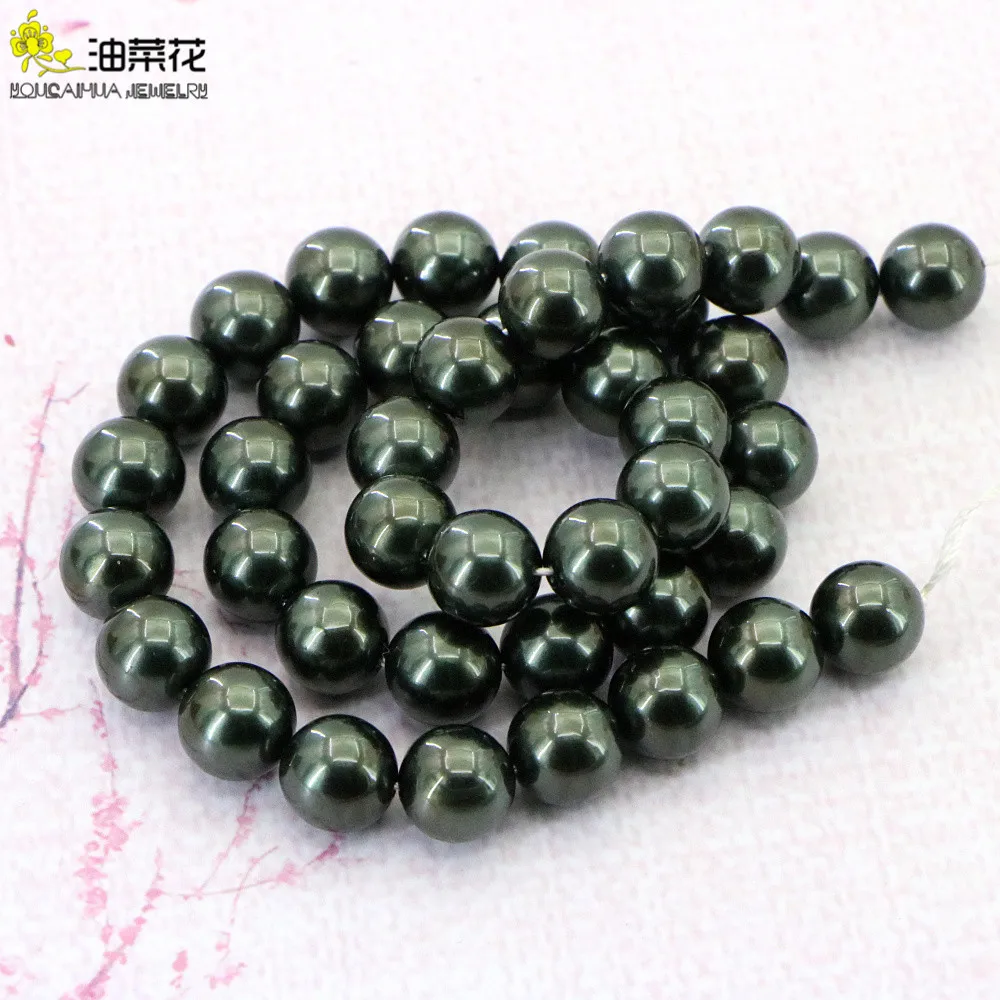 

Hot wholesale and retail beautiful New Charming!10mm Black South Ocean Shell Pearls Beads Accessory Parts 15 "AAA new WJ392