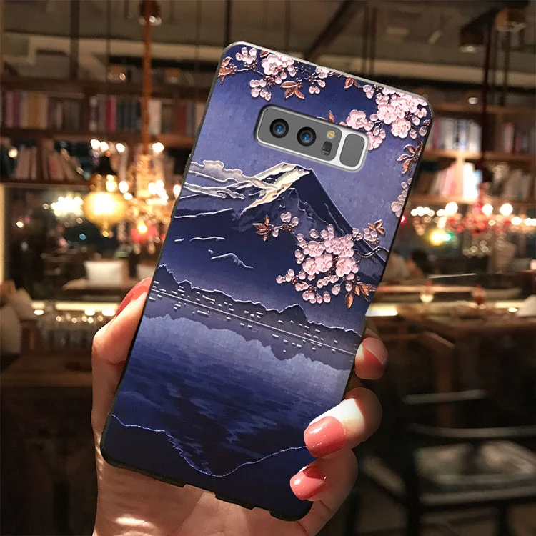 Чехлы для телефонов Samsung Galaxy A51 A50 A70 A40 чехол 3D тиснение милый Вишневый цветок