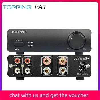 

Orignal TOPPING PA3 Desktop digital amplifier 80W x 2 with 2 way RCA input Providing intelligent MCU protection and input mem