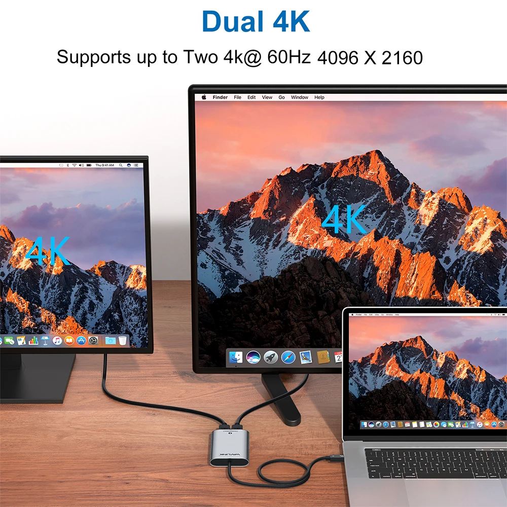 Thunderbolt 3 Dual HDMI-Display Adapter USB C to HDMI-Adapter 4K 60Hz Cable Ultra HD Display Type C for MacBook Windows OS