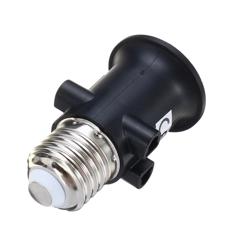 AC100-240V 4A PBT Fireproof E27 Bulb Adapter Lamp Holder Base Socket with EU Plug Support