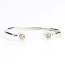 925 пробы серебро браслет цвета золота подпись с украшением в виде кристаллов с открытым браслет Fit Для женщин бусины шармы «сделай сам» Модные украшения