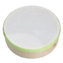 Yibuy зеленый деревянный Тамбурин барабан ручной Orff 15 см музыкальный инструмент