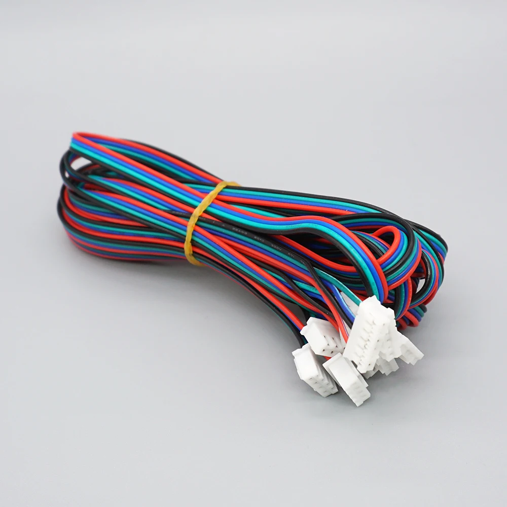 Детали для 3D-принтера, кабель шагового двигателя 1 м/2 м 2,54 4pin-XH2.0 6pin для шагового двигателя, кабельный разъем 5 шт./лот