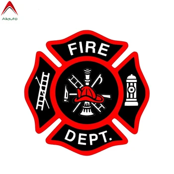 

Aliauto Fire Department Symbol Car Stickers Waterproof 911 Fire Emergency Squad Ambulance Automobiles PVC Decal,13cm*13cm