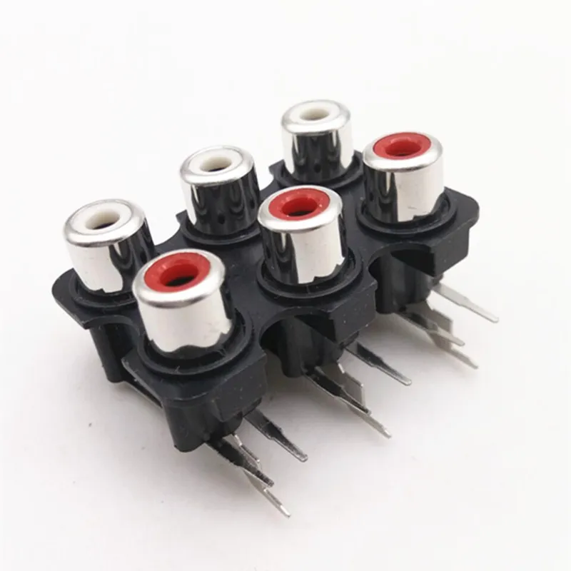 6 отверстий 6Pin RCA стерео аудио разъем AV вход и выход 2 ряда бит интерфейс усилителя