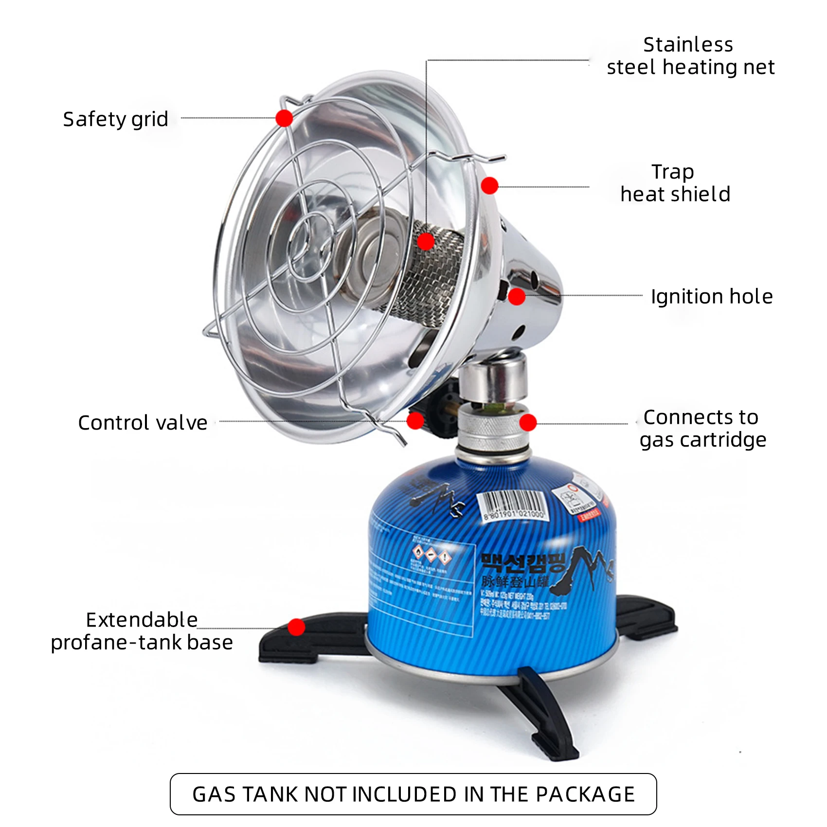 Mini Outdoor Camping Gas Heater Portable Dual Purpose Gas Heating Warmer  Cooking Stove Outdoor Winter Camping Heater