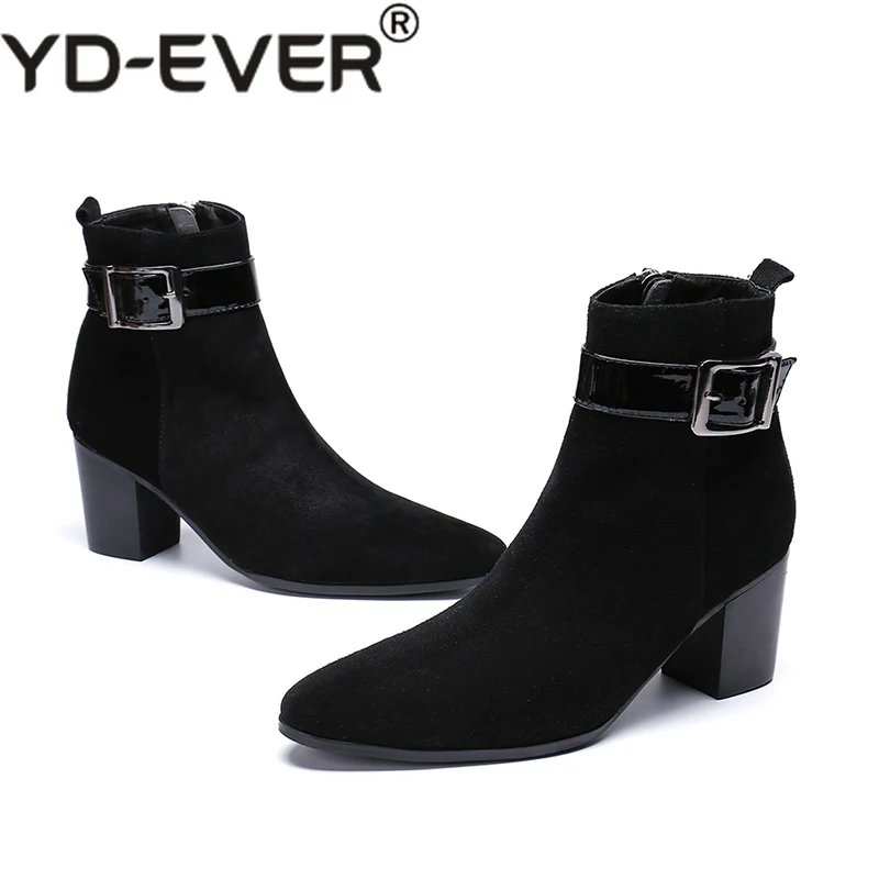 Bota masculina/черные ботинки «Челси» из натуральной кожи на высоком каблуке; мужские рабочие армейские военные сапоги с пряжкой на ремешке; Мужская зимняя обувь