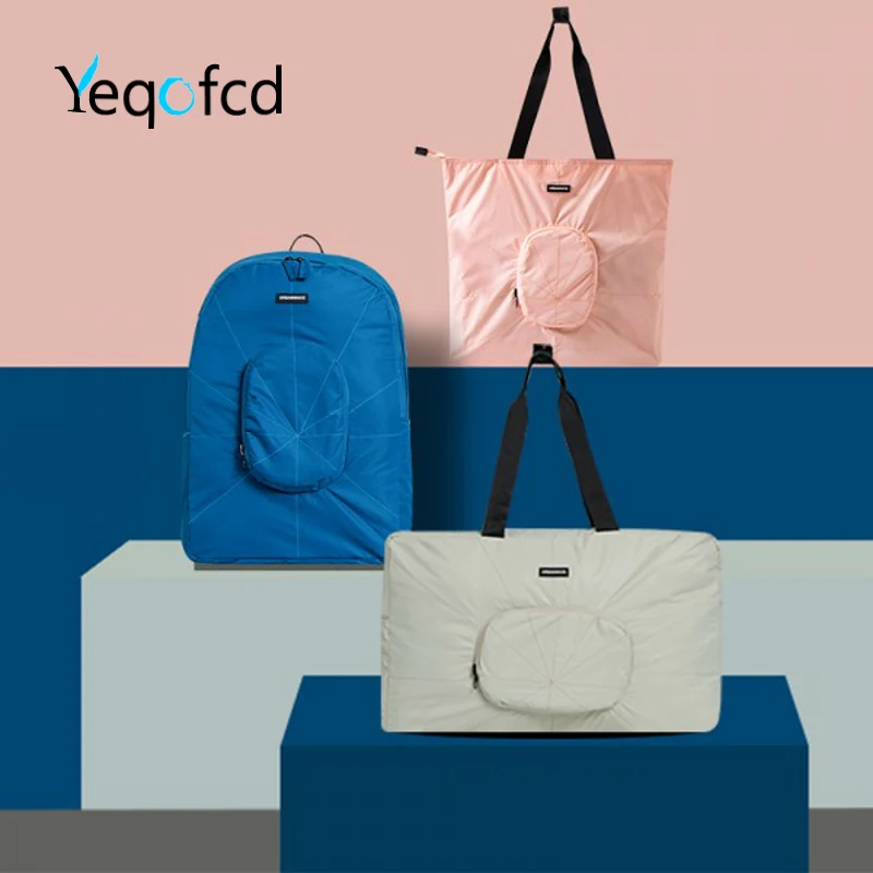 

Yeqofcd Luggage Handbag Men Large Capacity Foldable Weekend Bag Travel Women Waterproof Clothing Organizer Duffle Bags Unisex
