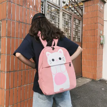 

Backpack Japanese Street-Bag School-Supplies Black Fashion Women's Female for Adolescent