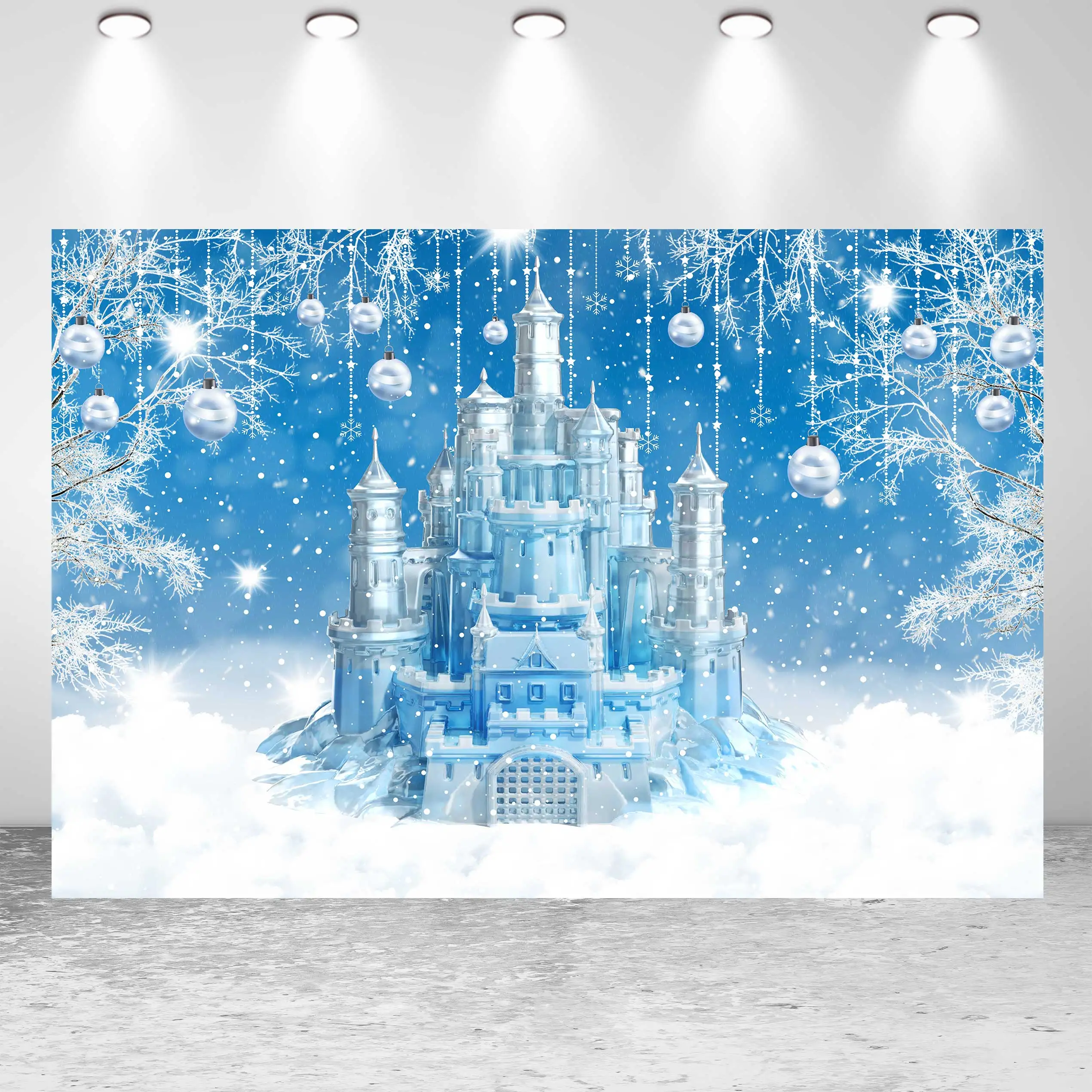 Seekpro Winter Christmas Holiday Princess Frozen Castle Snow Backdrop  Background Family Child Birthday Art Portrait Photo Studio - AliExpress