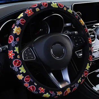 

Car Steering Wheel Cover Beetle Printing Cloth Without Inner Ring Auto Styling Steering Wheel Cover Automobile Decoration