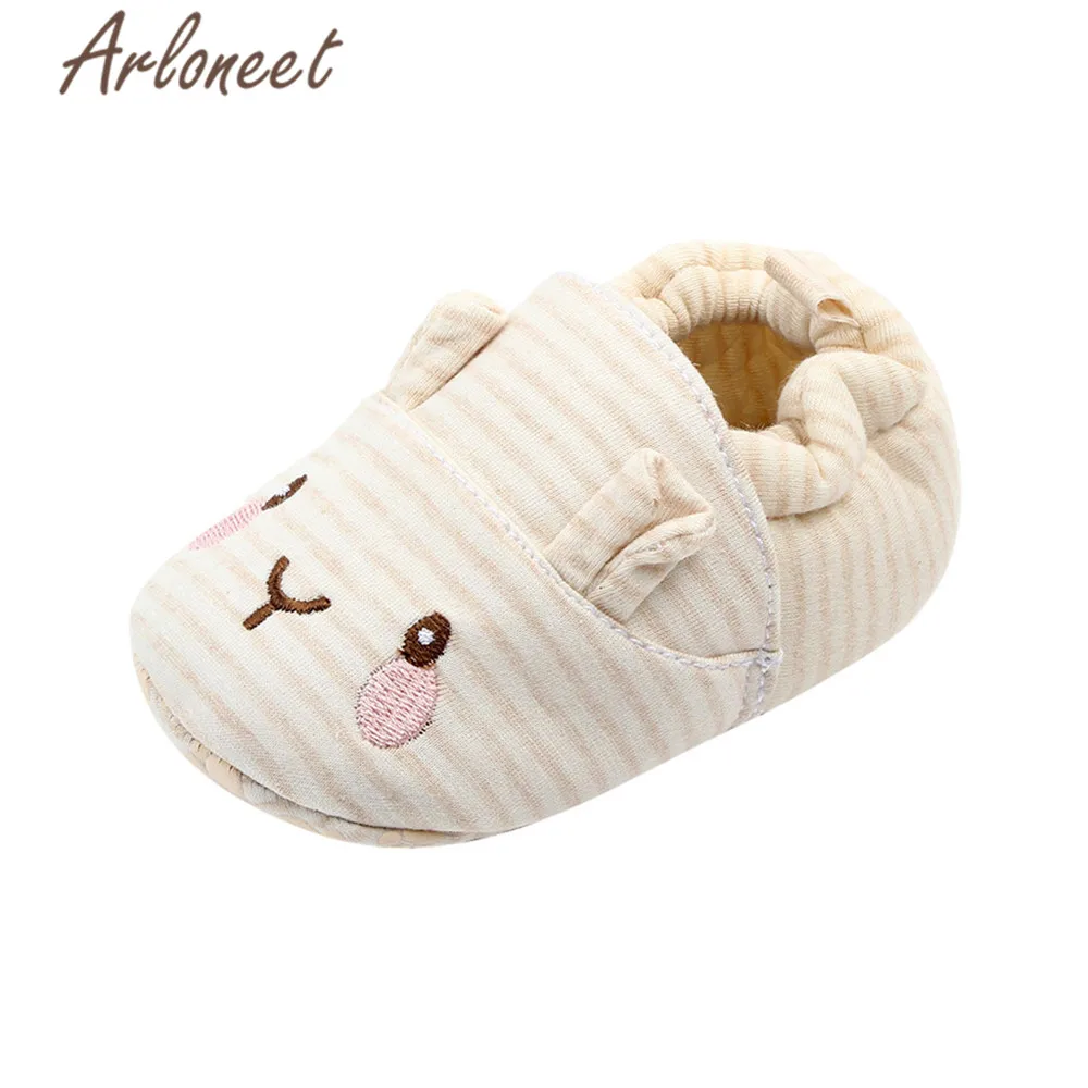 ARLONEET newborn shoes winter girls baby first walkers Cotton cartoon bear Anti-slip Sneakers kids newborn girls first walkers - Цвет: BG