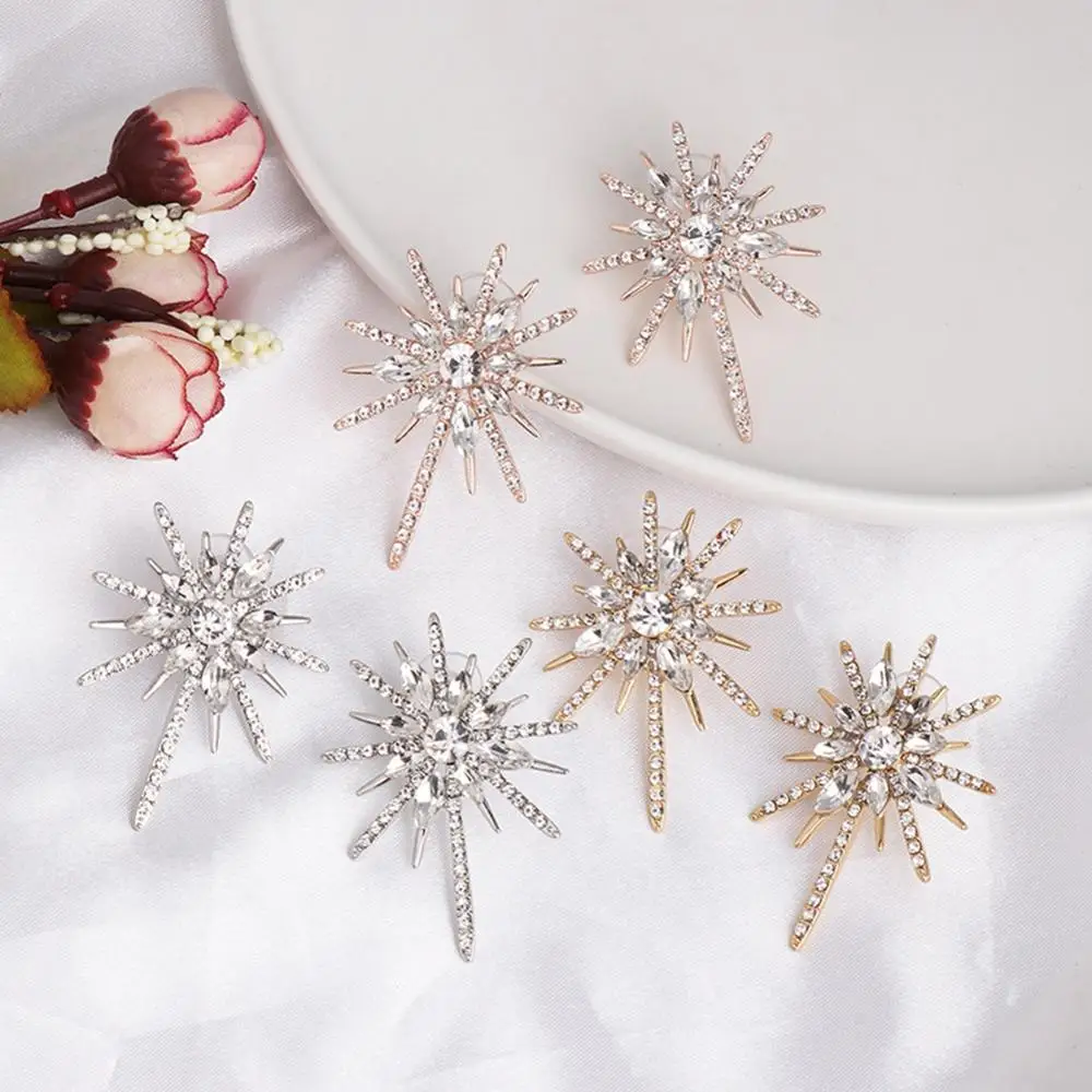 Rhinestone Earrings Vintage Crystal European and American Style Stud for Women Shiny Ear Jewelry | Украшения и аксессуары