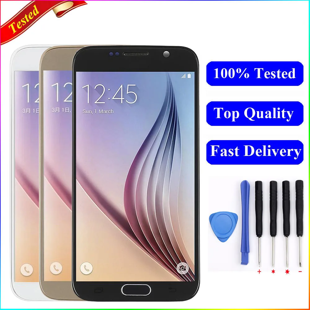 

for SAMSUNG Galaxy S6 Screen G920 G920F LCD Display Touch Screen Digitizer with Frame Replacement For Samsung S6 LCD Display