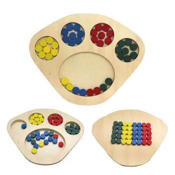 

Kids Early Education Color Classification Wooden Toys Learning Color Plate Toy