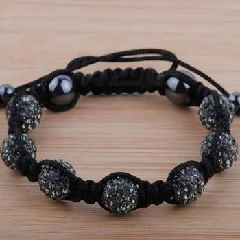

Black 10mm 7x Disco Ball Bead Bracelet Wholesale hr3 Free Shipping Bracelets Jewelry For Women