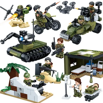 

Military Anti-Terrorism 8035-38 Tiger Hunting Operation Urban Defense War Children Assembled DIY Building Block Toys