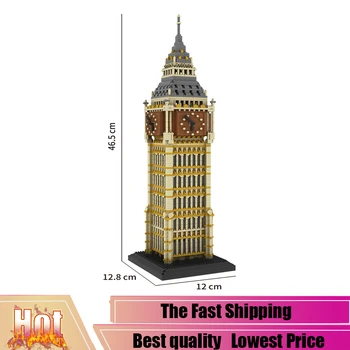 

World Architecture Elizabeth Tower Big Ben 3D Modle Mini Blocks Diamond Building Figures Educational Toy for Children no Box