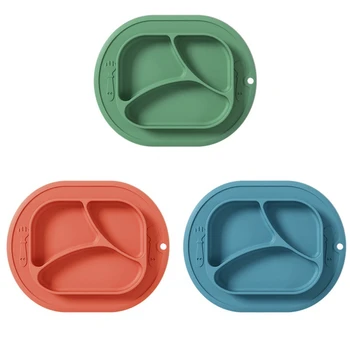 

Baby Feeding Bowls Bpa Free Dinner Plate Silicone Feeding Sucker Bowl BPA Free Children Anti-fall Divided Tableware Box