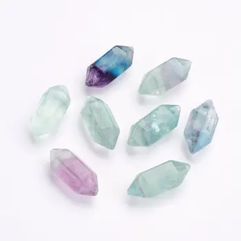 

Thermal Pin 8x20 Natural Green Color Fluorite Two Sharp Non-Porous Stone Pendant DIY Fluorite Pendant Ornaments Accessories