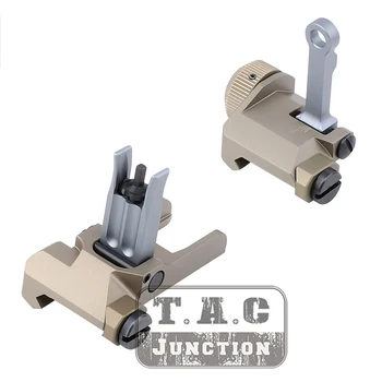 

Tactical shooting Rail Sight Set KAC Style 300M MK18 Folding Front & Rear Sight Picatinny Rail Aiming For Shooting Hunting DE