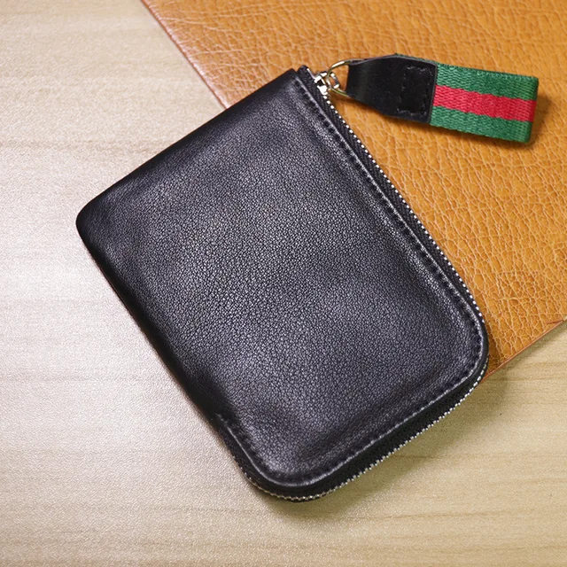 SIKU men's leather coin purses holders fashion key wallet fashion key holder Black