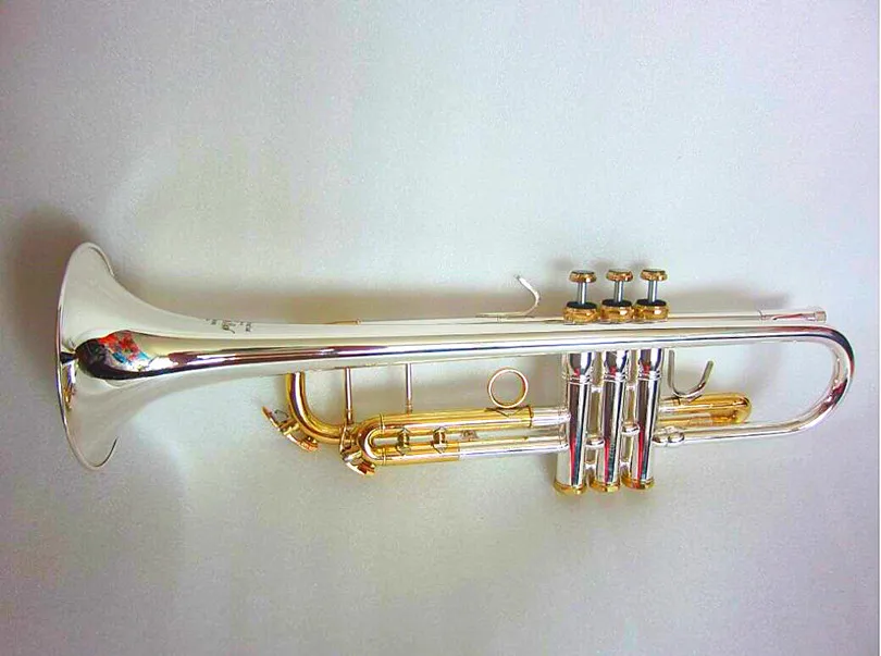 Trumpet LT180S-72 Authentic Double Silver Plated B Flat Professional Trumpet Top Musical Instruments Brass Hard box