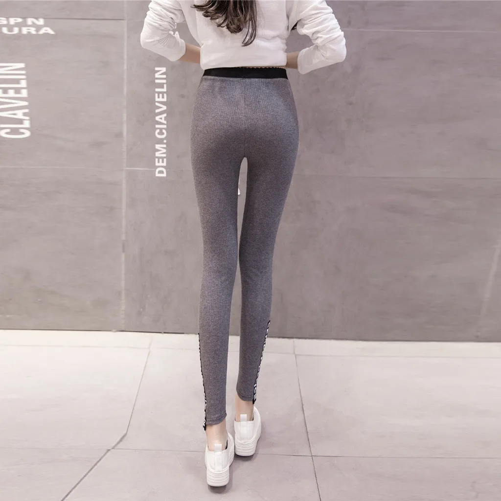 Womail, S-5XL, хлопок, нить, леггинсы для женщин, большой размер, высокая талия, одноцветные штаны, обтягивающие, полная длина, леггинсы, Oct
