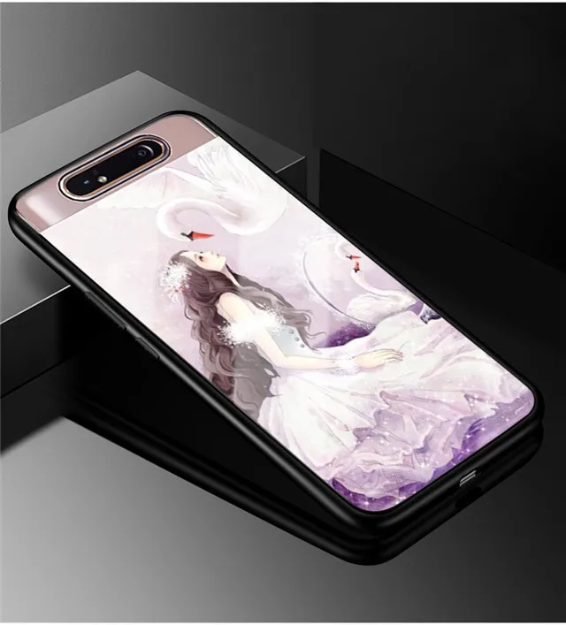 48 Для samsung Galaxy A80 чехол 6,7 ''закаленное стекло твердая задняя крышка для samsung Galaxy A90 A 80 мягкий чехол для телефона бампер - Цвет: 48