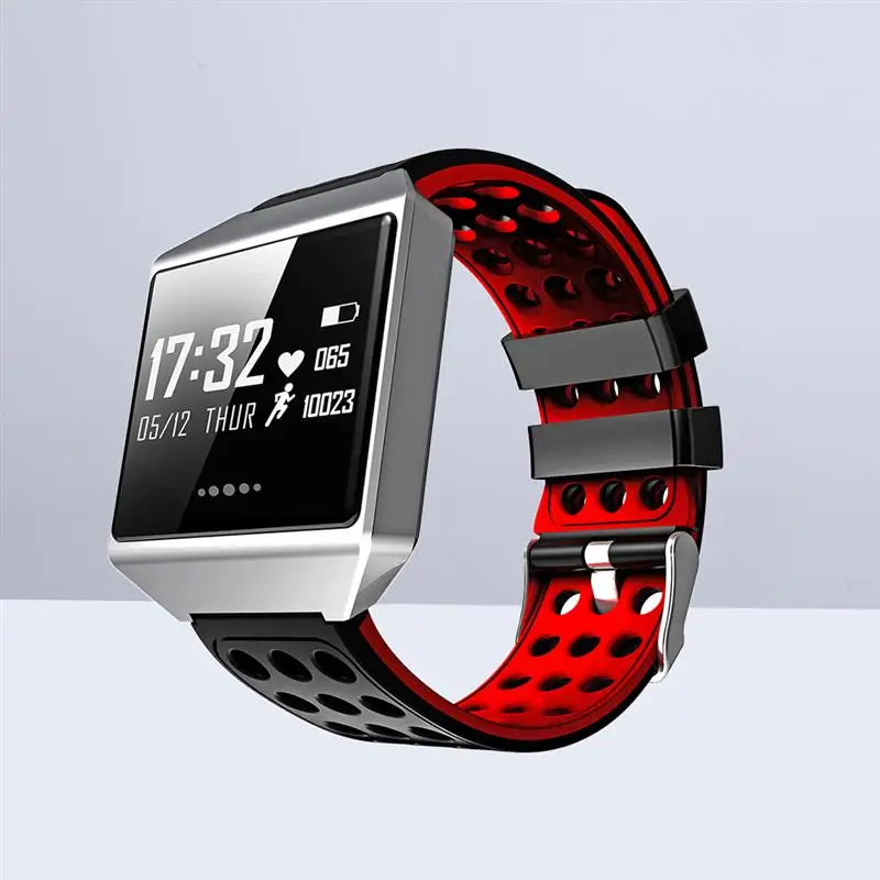 CK12 Smart Bracelet Watch OLED Screen Blood Pressure Heart Rate Monitor Waterproof Sports Watch (Red)