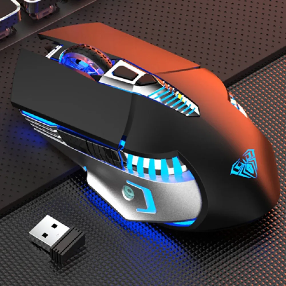 Перезаряжаемая Беспроводная игровая Bluetooth мышь с боковыми кнопками 3 режима (BT5.0