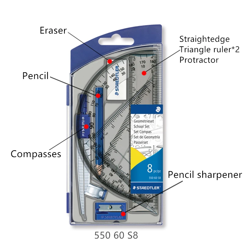 Германия Staedtler 550 01 02/50/55/60/60S8 Регулируемый компасы инструменты для рисования проектирование поставок школа и офис канцелярский