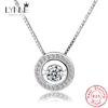 Nouvelle mode rotatif va danser strass collier 925 en argent Sterling tour de cou rond Zircon pendentif collier femmes bijoux cadeau ► Photo 1/6