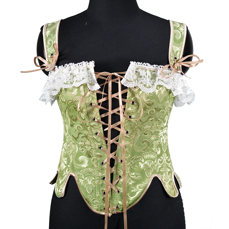 Summer Vintage Corset Bustier Top Women Cut Out Sexy Lace Up Bandage