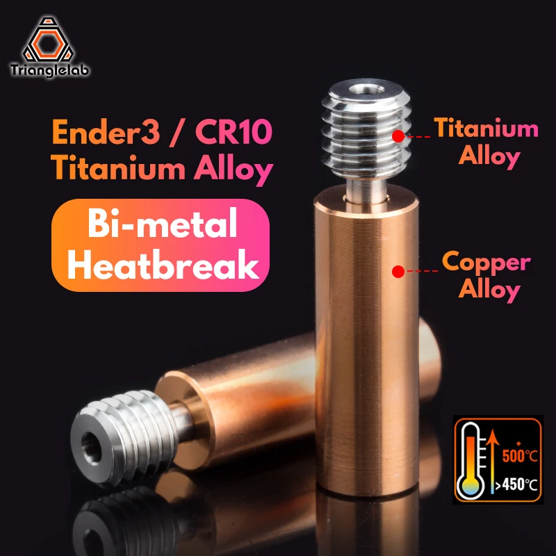Trianglelab  Ender3 CR10 Titanium alloy Bi-Metal Heatbreak For CR10 ENDER 5/3 CR-10S 1.75MM Filament Smooth Heat break 3d printed electric motor