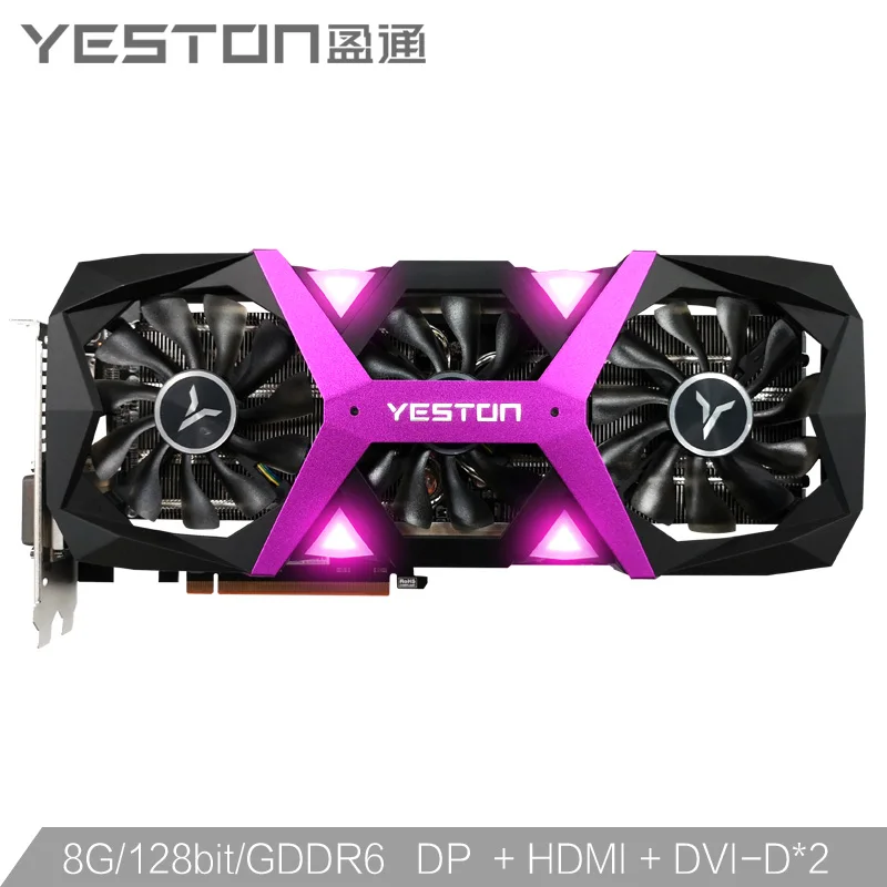 Yeston Radeon RX5500XT GPU 8G/128 бит/DDR6/7nm PCI Express 4 0 видеоигровая видеокарта HDMI + DP DVI-D * 2 для