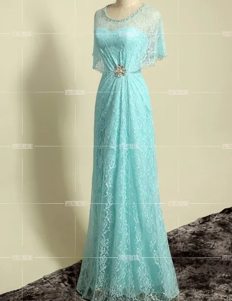 Robe de soiree дешевые Новая модная кепка рукав vestido de festa синие кружевные вечерние Вечерние платья Вечернее платье для матери невесты
