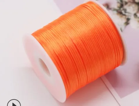 50Meters X 1MM Chinese Knot Rattail Satin Cord for Braided Macrame String Jewelry Findings Beading Rope 34 Colours 