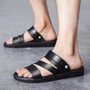 

Summer Sandals Men black Classic Roman Sandals 2020 Slipper Outdoor Sneaker Beach Rubber Flip Flops Men Water Trekking Sandals