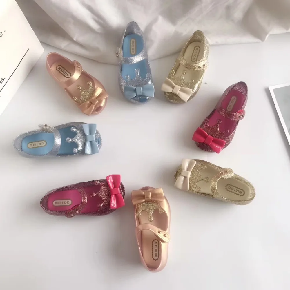 Мини Мелисса желе сандалии Корона детские сандалии 4 цвета девушки комфорт принцесса обувь Дети Melissa обувь