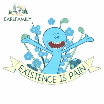 

EARLFAMILY 13cm x 8.8cm For Existence Is Pain Laptop Decals Car Accessories Stickers Waterproof Vinyl Car Wrap Creative Decor