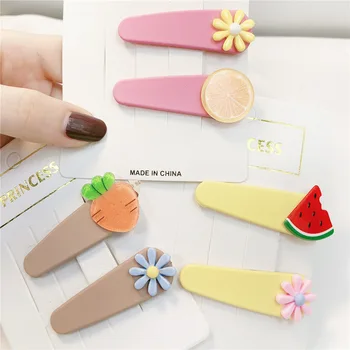 

2Pcs BB clip cute girl flower hair clip Girls Cute Hairpins Children Lovely Hair Clips Barrettes Headband Kids Hair Accessories