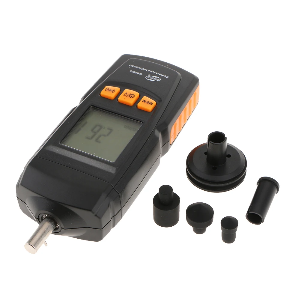 Digital Tachometer Contact RPM Meter Motor Speed Gauge Speed Tach Meter with Easy-to-read LCD Screen