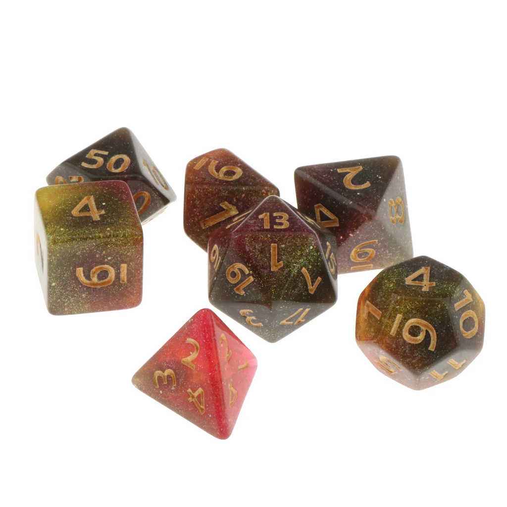 Pack of 7 Polyhedral Dices Table Board Games Party KTV for Dungeon & Dragons DND Dice Set Party Game Dices Hobby & Collectibles