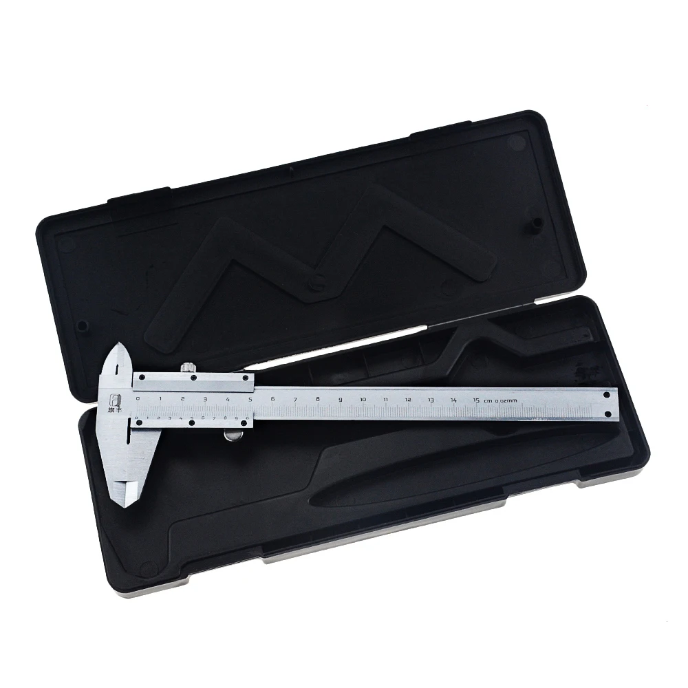 

1 Pcs Stainless Steel Vernier Caliper 6" 0-150mm 0.02mm Metal Calipers Gauge Micrometer Measuring Tools