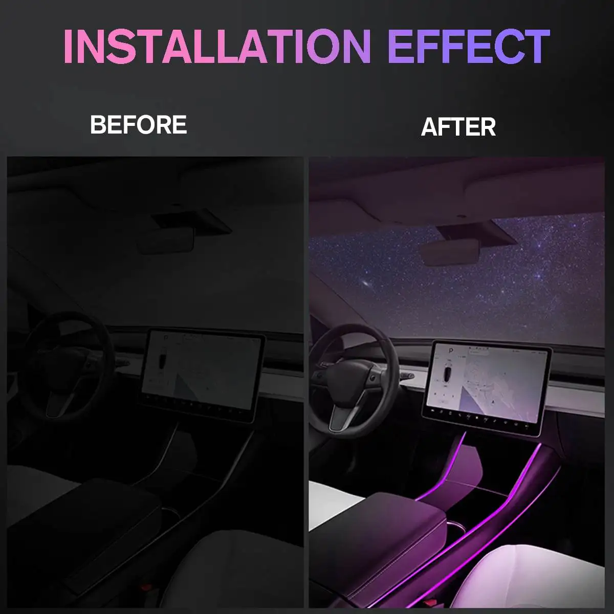  Modification Car Interior Atmosphere Seven Color LED Light Modification In the Control Accessories  - 4000083353821